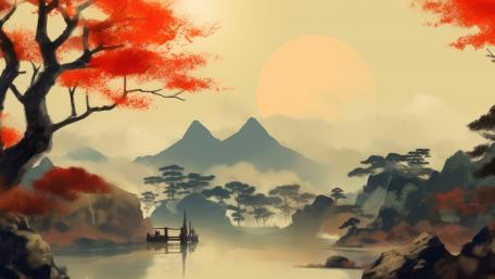 Autumn Serenity at the Mountain Lake wallpaper