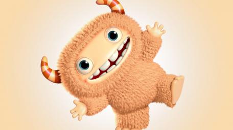Fuzzy Orange Monster Joy wallpaper