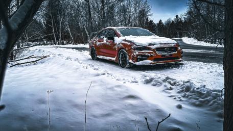 Subaru Wrx in the snow wallpaper