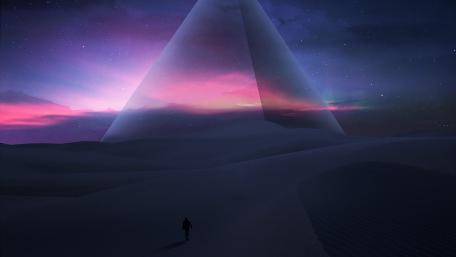 Mystical Desert Night Journey wallpaper