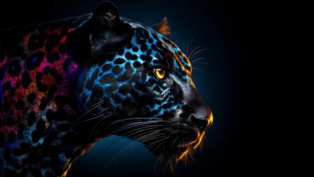 Majestic Jaguar in Neon Ambiance wallpaper