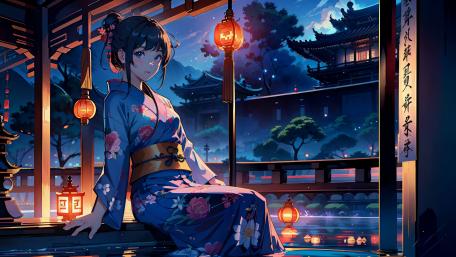 Ethereal Evening at the Shrine wallpaper