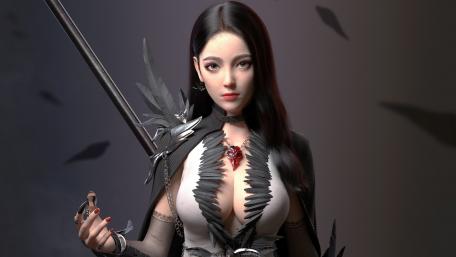 Warrior's Gaze Amidst the Whispering Shadows wallpaper