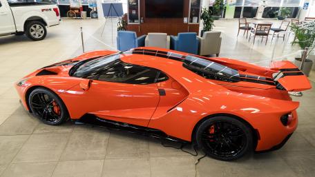 Sleek Ford GT Supercar Showroom Display wallpaper