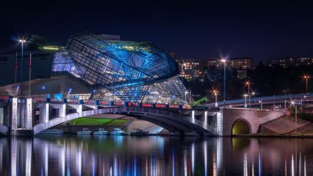 Futuristic Architecture of Lyon's Museum wallpaper