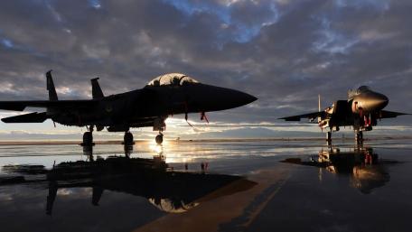 F15 Eagles at Dusk wallpaper
