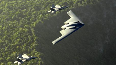 Stealthy Skies B-2 Spirit in Flight wallpaper