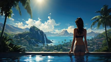Tropical Escape: Serene Ocean View wallpaper