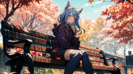 Autumn's Anime Solitude wallpaper