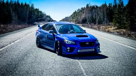 Subaru WRX STI on a Canadian Road wallpaper