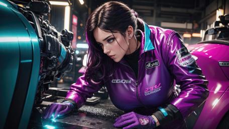 Futuristic Racer Prepares for the Next Challenge wallpaper