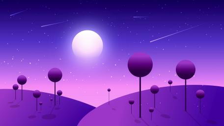 Twilight Reverie Amidst Falling Stars wallpaper