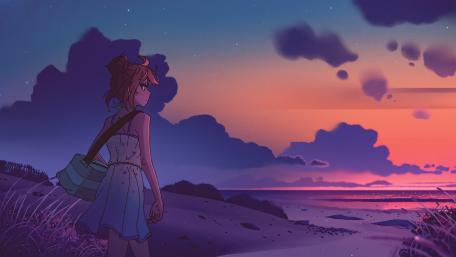 Twilight Serenity at a Beachside Escape wallpaper