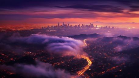 Dusk Over the Urban Wonderland wallpaper