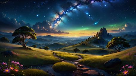 Starry Path to Enchantment wallpaper