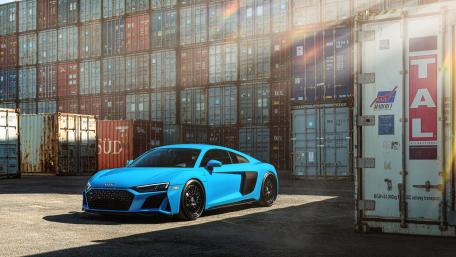 Audi R8 Elegance in Industrial Splendor wallpaper