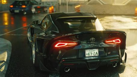 Toyota Supra Majesty in Rainy Twilight wallpaper