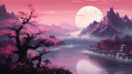 Majestic Oriental Dreamscape wallpaper