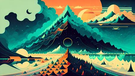 Ethereal Mountain Symphony wallpaper