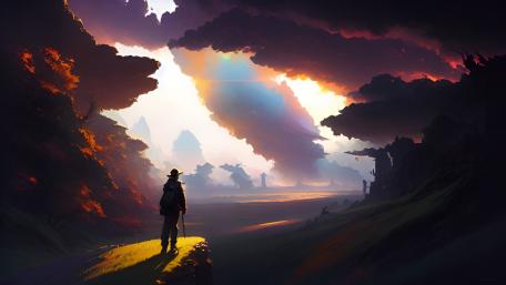 Mystic Dawn in an Alien Landscape wallpaper