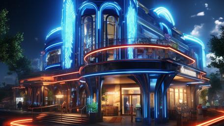 Neon Glow Urban Nightscape wallpaper