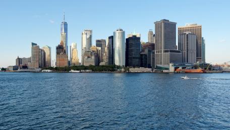 Lower Manhattan from the Staten Island Ferry wallpaper