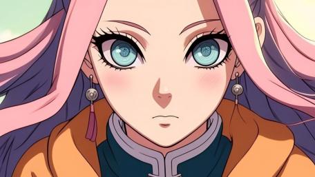 Ethereal Anime Girl with Captivating Eyes wallpaper