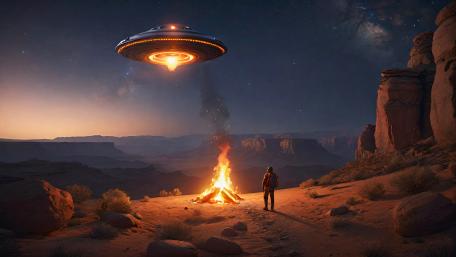 Desert Encounter with the Unknown wallpaper