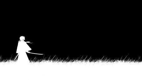 Silent Samurai in Monochrome Solitude wallpaper