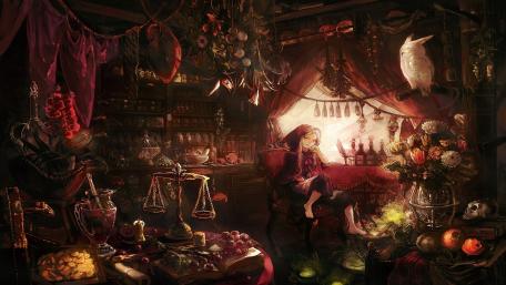 Mystic Witch's Enchanted Sanctuary wallpaper