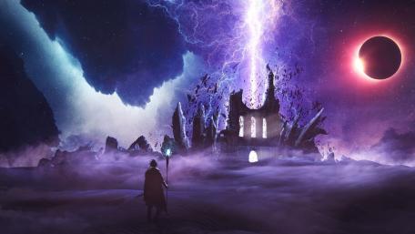 Mystic Summoner at the Ancient Ruins wallpaper