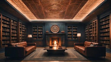 Elegant Library Retreat wallpaper