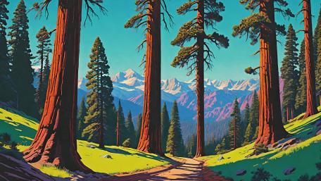 Enchanted Forest Gateway to Peaks wallpaper