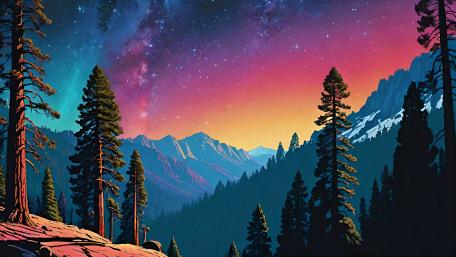 Starlit Mountain Majesty wallpaper