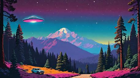 Mysterious Encounter in Twilight Wilderness wallpaper