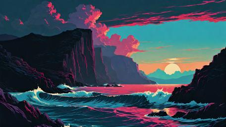Dusk at the Crimson Cliffs wallpaper