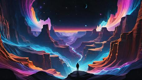 Canyon of Neon Dreams wallpaper