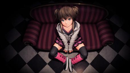 Gothic Lolita Await on Plush Lounge wallpaper