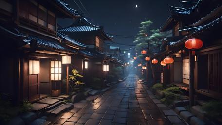 Enchanted Oriental Nightfall wallpaper