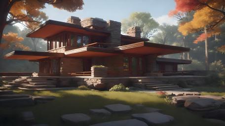 Autumn Hideaway Amidst Whispering Woods wallpaper