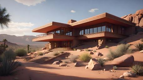 Desert Oasis of Modernity wallpaper