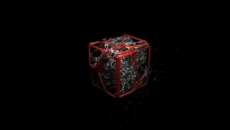 Red Geometry Adrift in Darkness wallpaper