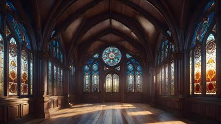 Gothic Cathedral Stained Glass Elegance wallpaper