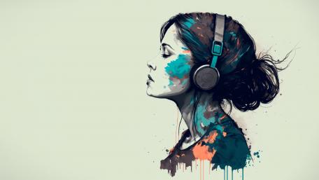 Melodic Tranquility in Brushstrokes wallpaper