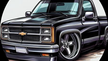 1989 Chevy Silverado cartoon wallpaper