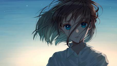 Wistful Gaze Under Twilight Skies wallpaper