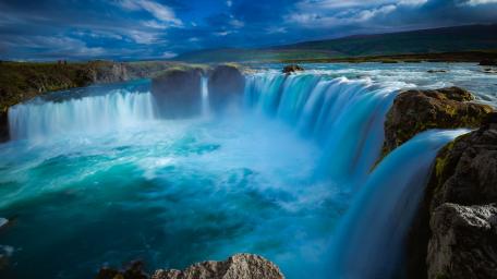 Majestic Cascade of Godafoss wallpaper