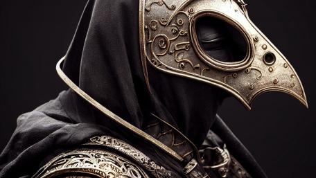 Mysterious Plague Doctor in Darkness wallpaper