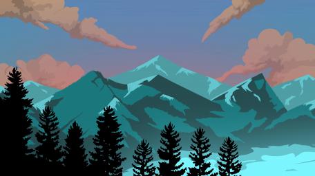 Mystic Mountain Peaks at Dusk wallpaper