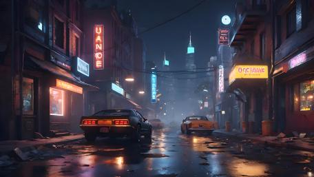 Futuristic Neon Dreamscape wallpaper